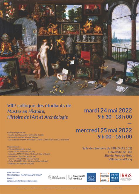 VIIIe colloque des étudiants de Master en Histoire Histoire de lArt