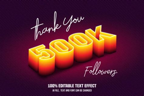 K Followers D Text Effect Graphic By Shojol Gts Creative Fabrica