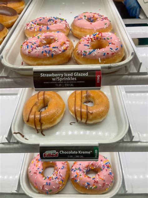 Famous Krispy Kreme For Sale In Display Case Editorial Image Image