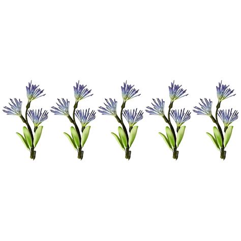 Blue Thistle Flower Spray x 5 | Blue Thistle Cake Topper Decorations