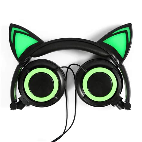 Cat Ear Headphones, Flashing Glowing Cosplay Fancy Cat Ear Headphones ...