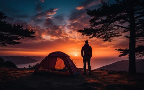 premium ai image silhouette   man  sunset