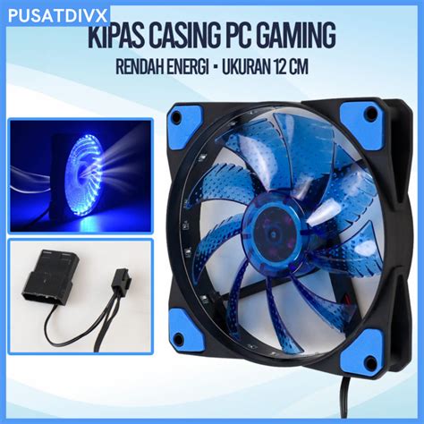 Jual SANJI SXDOOL KIPAS CASING PC GAMING LED CPU FAN 12CM BLUE COOLER