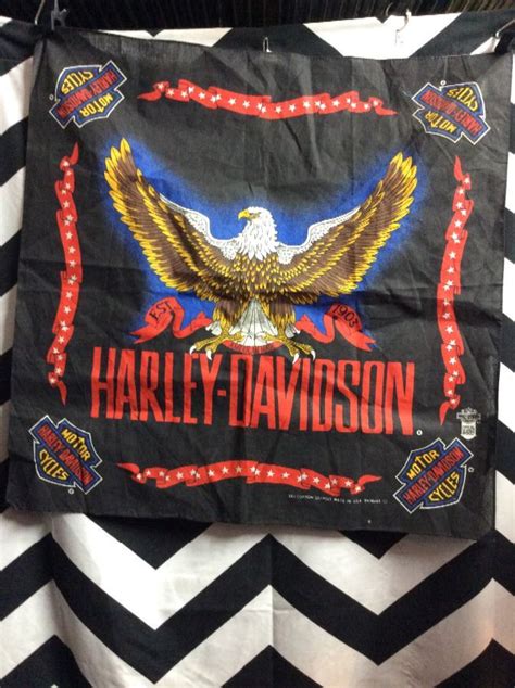 Bandana W Harley Davidson Eagle Star Banner Boardwalk Vintage