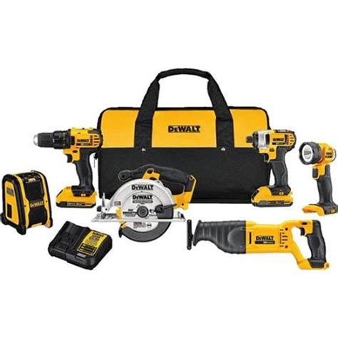 Dewalt 20 Volt Max Lithium Ion Cordless Combo Kit 6 Tool With 2 Batteries 2ah Charger And