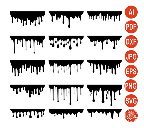 Dripping Borders Cricut Silhouette SVG Paint Drip Clipart Etsy Ireland