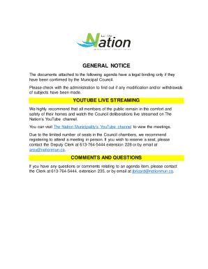 Fillable Online General Notice Municipalit De La Nation Fax Email