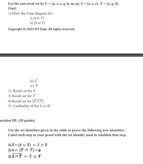 Solved Let The Universal Set Be