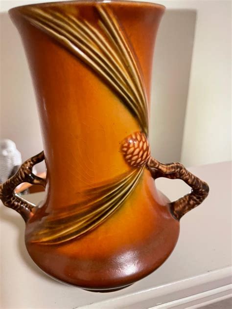 RARE Roseville Pine Cone Vase EstateSales Org