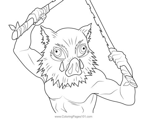 Inosuke Hashibira Demon Slayer Coloring Page for Kids - Free Demon ...