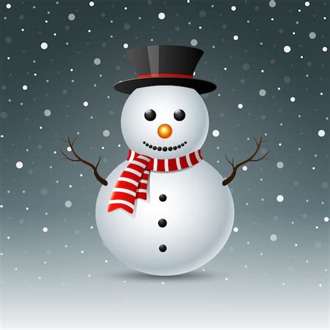 Feliz Natal Boneco Neve Vetor Premium