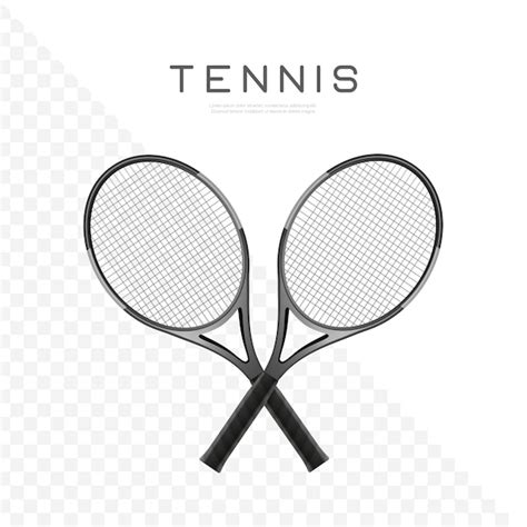 Premium Vector Two Crossed Tennis Rackets Vector Illustration Sports