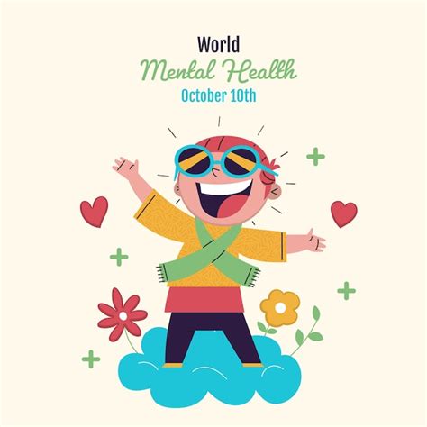 Ilustração Plana Do Dia Mundial Da Saúde Mental Vetor Grátis