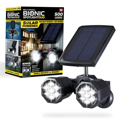 Bell Howell Solar Powered Motion Activated Integrated Led Black