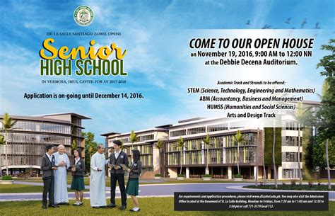 DLSZ Senior High School Open House on November 19