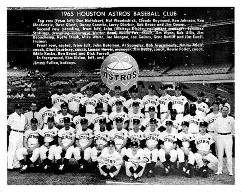 1965 Houston Astros Team Photo Baseball - Trading Card Database