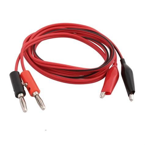 Uxcell Pair 33 Ft Multimeter Test Leads Banana Connector To Alligator Clips Red Black Walmart