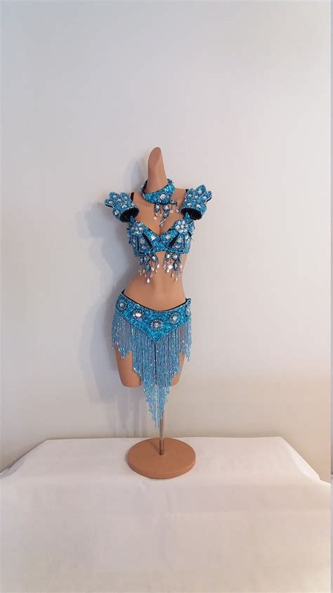 Turquoise Beads Skirttop Samba Costumes Carnival Show Etsy