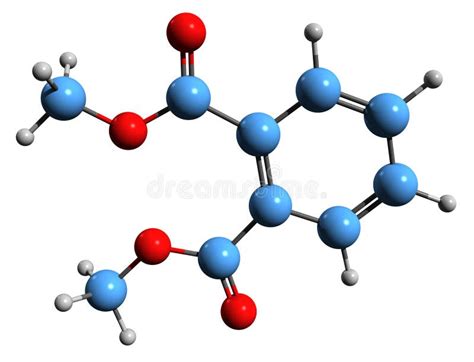 3D Image of Dimethyl Phthalate Skeletal Formula Stock Illustration ...