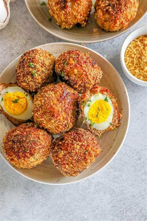 Keto Air Fried Scotch Eggs Sweet Cs Designs