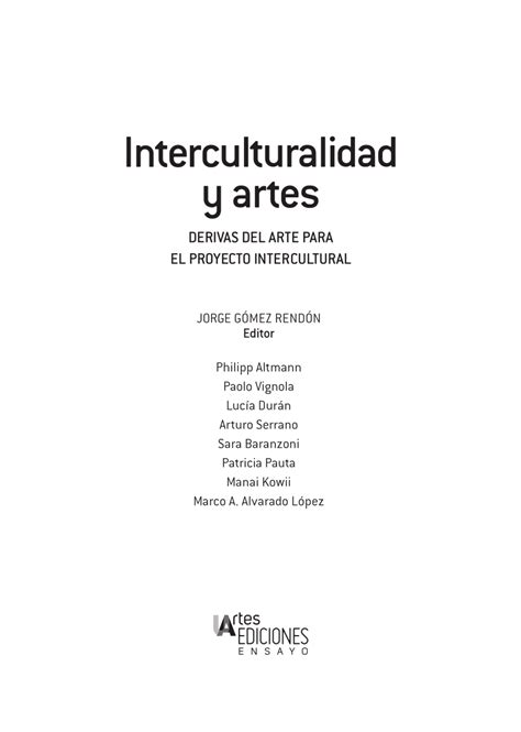 PDF Arte E Interculturalidad O Puede El Arte Ser Intercultural