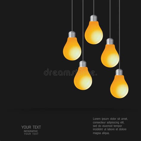 Vector Colorful Light Bulbs Set Stock Vector Illustration Of