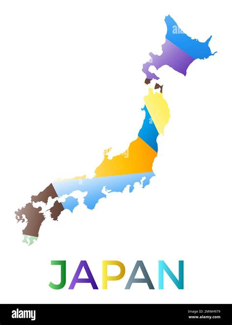 Colored Map Of Japan Stock Vector Images Alamy