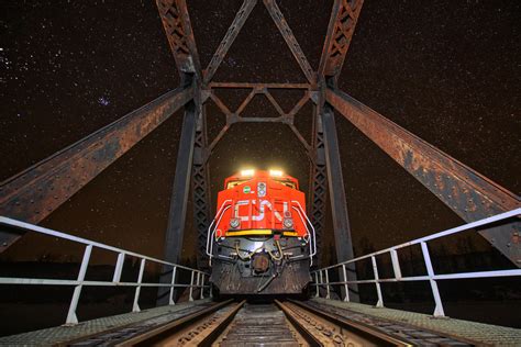 Bridge at night : r/trains