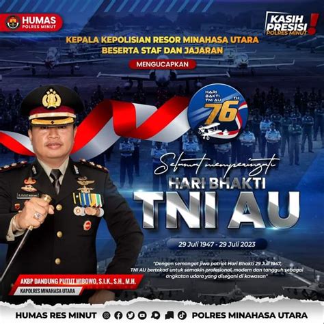 Ini Ucapan Kapolres Minut Di Hut Tni Au Viva Sulut