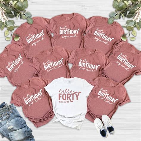 Hello Forty Shirt Birthday Group Shirts Birthday Crew Birthday Squad