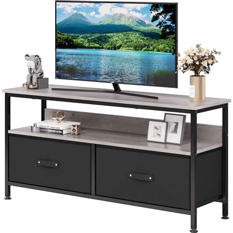 Garvee TV Stand Dresser with 2 Fabric Drawers - Television Riser Chest ...