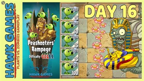 Plants Vs Zombies Peashooters Rampage Ancient Egypt Day Flowers