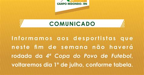 R Dio Comunit Ria De Campo Redondo Comunicado A Comiss O Da Iv Copa