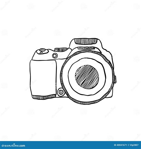 The Sketch Of A Photo Camera Drawn By Hand Stock Vector - Image: 40041671