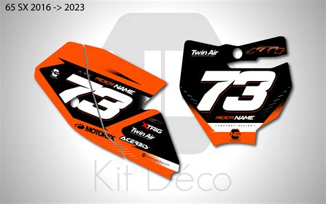 Kit déco fond de plaque numéro KTM SX SXF ALBA Séries 50 65 85 125