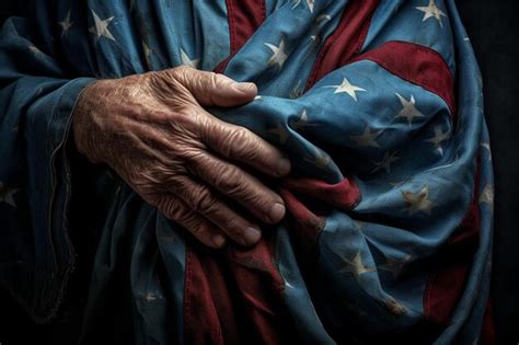 Premium Photo Patriotic Harmony Mans Hand Holding USA Flags