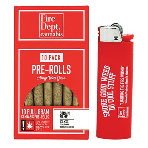 Fire Dept Cannabis Chem Brulee Indica Preroll Pack 10 Pack 1g