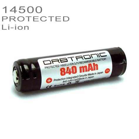 14500 Battery 3.7V Li-ion 1100mAh World's Highest Capacity FREE battery ...