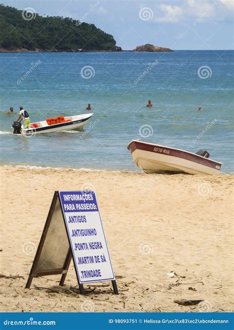 Sign Offering Boat Tours To Beaches Nearby at Praia Do Sono, Popular