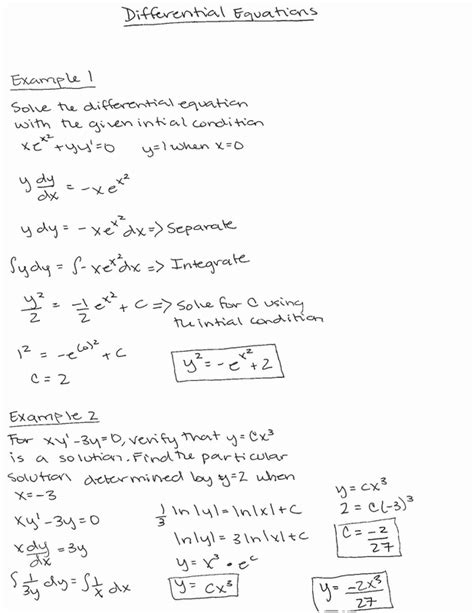 Calculus Bc Review Differential Equations