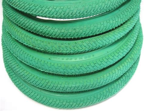 Bmx Bicycle Tyres 20 X 195 Green Colored Smart Pair