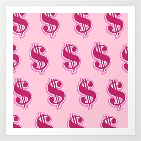 Pink Money Pattern Art Print By Aesthetic By Sb Designs Society6