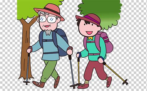 Descarga Gratis Ilustraci N Senderismo Bastones Trekking Ni O