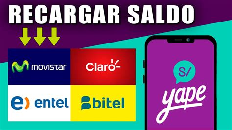 Como Recargar Tu Celular Con YAPE Recarga SALDO Movistar Claro