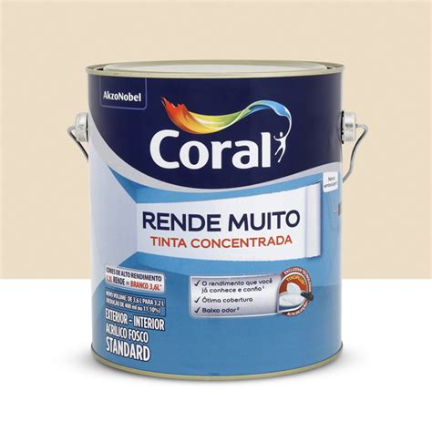 Tinta Acrílica Fosca Rende Muito Standard Interior e Exterior Palha 3 2