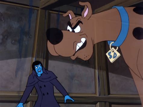 Scooby scaring the Ghost with a giant projection of himself. Scooby Doo ...