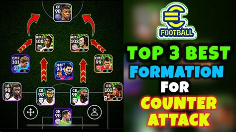 Top 3 Quick Counter Formations In Efootball 2024 Mobile Best Custom