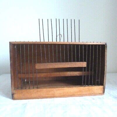 ANCIENNE PETITE CAGE A Oiseaux Fer Bois Deco Shaggy Retro Nature EUR 35