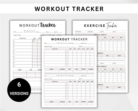 exercise tracker printable 8
