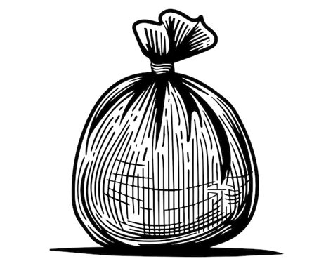 Sack Illustration In Black And White Vintage Woodcut Style Vector